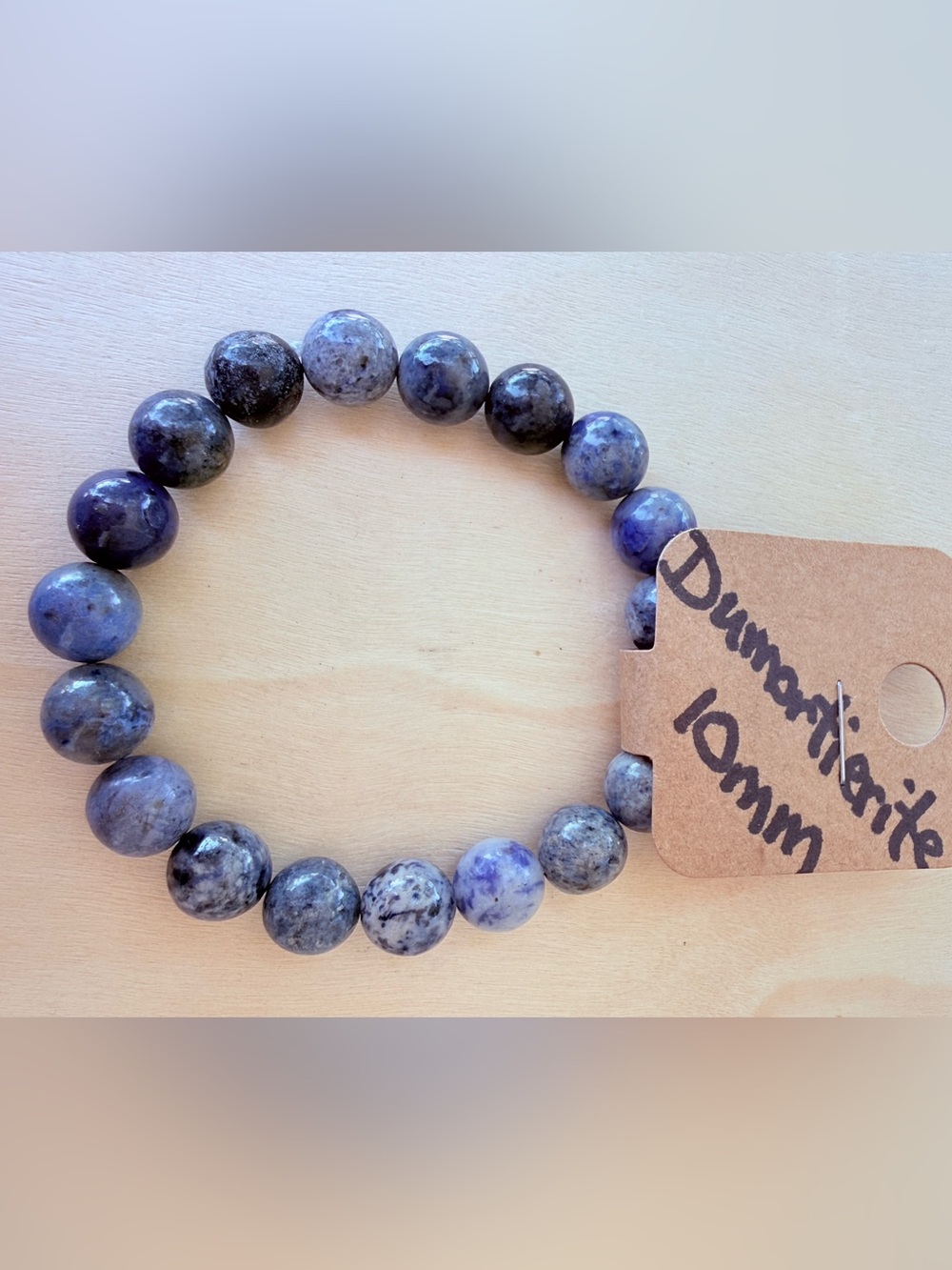 Dumortierite 10mm Stretchy Bracelet - Blue-Grey  Natural Stones NEW
